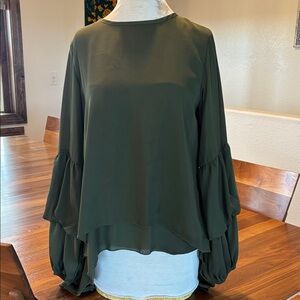 Chic Dark Green Women's Blouse